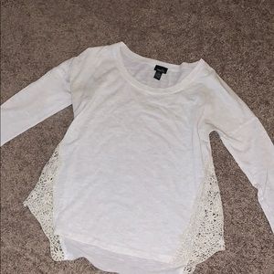 Cream long sleeve shirt